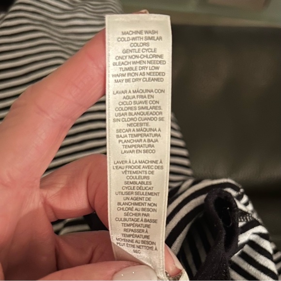 Chicos Zenergy casual soft cotton short sleeve black striped dress. Size 1. - Picture 7 of 7